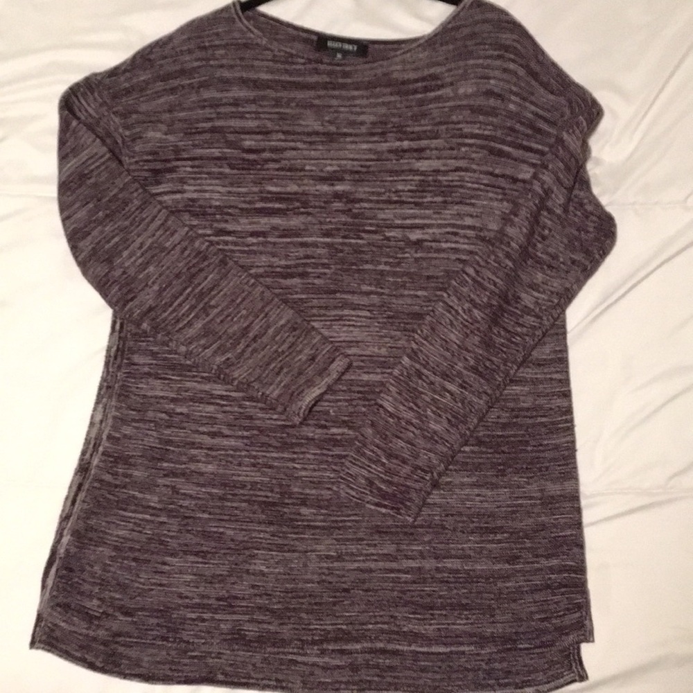 Ellen Tracy Eggplant/White Sweater
